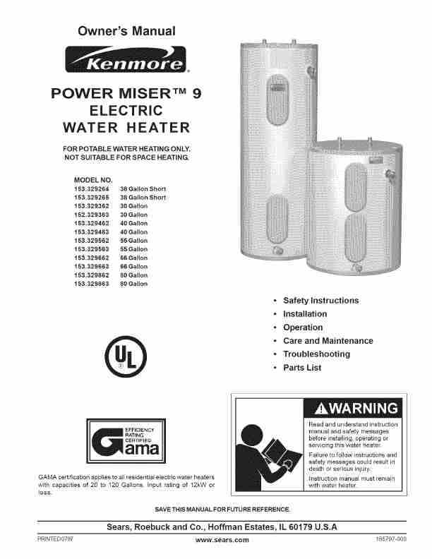 Kenmore Water Heater 153_329265 38 GALLON SHORT-page_pdf